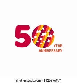50 Year Anniversary Vector Template Design Illustration