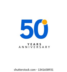 50 Year Anniversary Vector Template Design Illustration, with flat design.