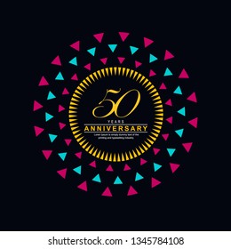 50 Year Anniversary Vector Template Design Illustration, with flat design.