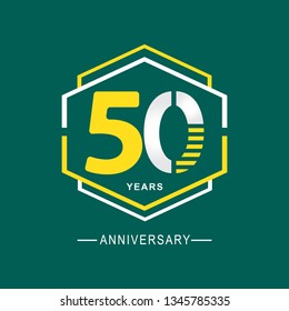 50 Year Anniversary Vector Template Design Illustration, with flat design.