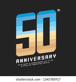 50 Year Anniversary Vector Template Design Illustration, with flat design.