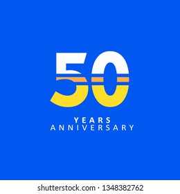 50 Year Anniversary Vector Template Design Illustration, with flat design.