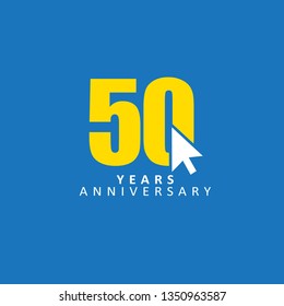 50 Year Anniversary Vector Template Design Illustration, with flat design.