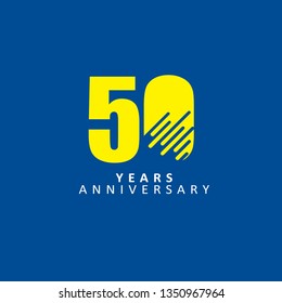 50 Year Anniversary Vector Template Design Illustration, with flat design.