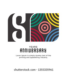 50 Year Anniversary Vector Template Design Illustration, with flat design.