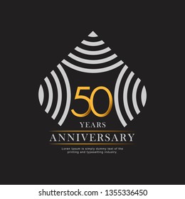 50 Year Anniversary Vector Template Design Illustration, with flat design.