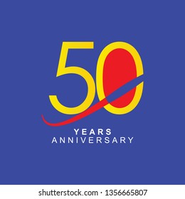 50 Year Anniversary Vector Template Design Illustration