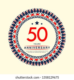 50 Year Anniversary Vector Template Design Illustration, with flat design.