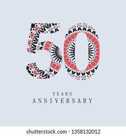 50 Year Anniversary Vector Template Design Illustration, with flat design.