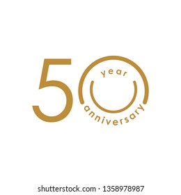 50 Year Anniversary Vector Template Design Illustration