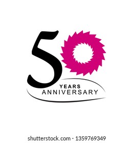 50 Year Anniversary Vector Template Design Illustration, with flat design.