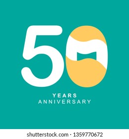 50 Year Anniversary Vector Template Design Illustration, with flat design.