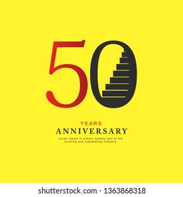 50 Year Anniversary Vector Template Design Illustration, with flat design.