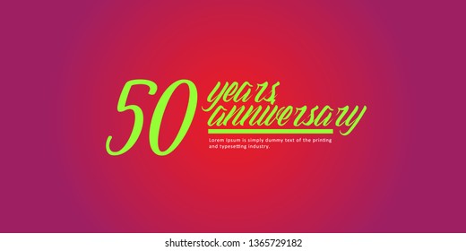 50 Year Anniversary Vector Template Design Illustration, with flat design.