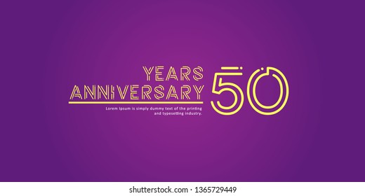 50 Year Anniversary Vector Template Design Illustration, with flat design.
