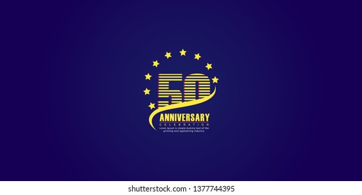 50 Year Anniversary Vector Template Design Illustration, with flat design.