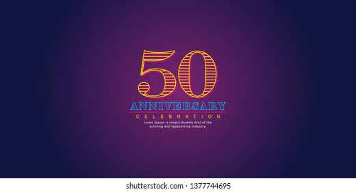 50 Year Anniversary Vector Template Design Illustration, with flat design.