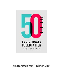 50 Year Anniversary Vector Template Design Illustration