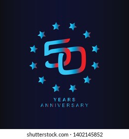 50 Year Anniversary Vector Template Design Illustration