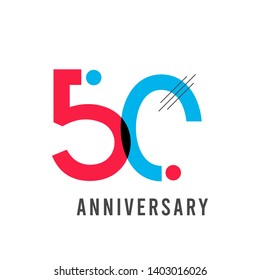 50 year anniversary vector template. Design for your celebration. Design for advertising, poster, banner or print.