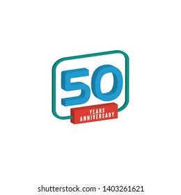 50 Year Anniversary Vector Template Design Illustration