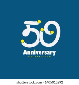50 Year Anniversary Vector Template Design Illustration