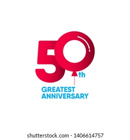 50 Year Anniversary Vector Template. Design For Your Celebration. Design For Advertising, Poster, Banner Or Print.