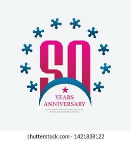 50 Year Anniversary Vector Template Design Illustration.