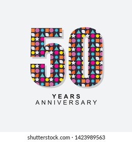 50 Year Anniversary Vector Template Design Illustration. 