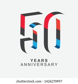 50 Year Anniversary Vector Template Design Illustration.