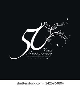 50 Year Anniversary Vector Template Design Illustration.