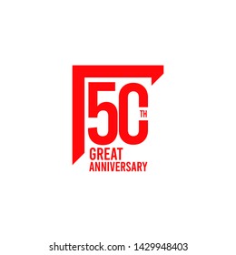 50 year anniversary vector template. Design for your celebration. Design for advertising, poster, banner or print.