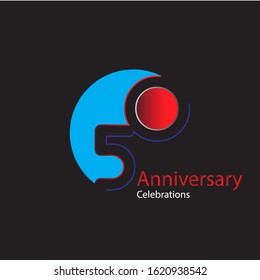 50 Year Anniversary Vector Template Design Illustration