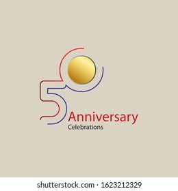 50 Year Anniversary Vector Template Design Illustration