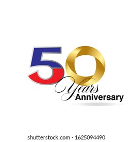 50 Year Anniversary Vector Template Design Illustration