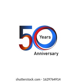 50 Year Anniversary Vector Template Design Illustration