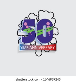 50 Year Anniversary Vector Template Design Illustration