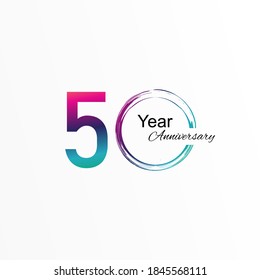 50 Year Anniversary Vector Template Design Illustration