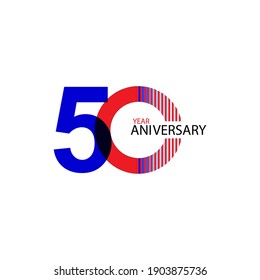 50 Year Anniversary Vector Template Design Illustration