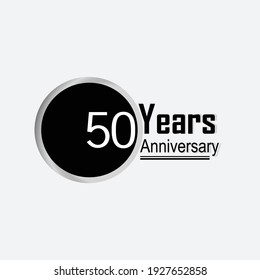 Diseño de plantilla vectorial de 50 años Ilustración Fondo de color blanco circular