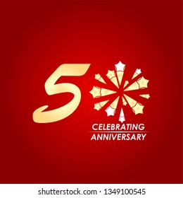 50 Year Celebrating Anniversary Vector Template Design Illustration