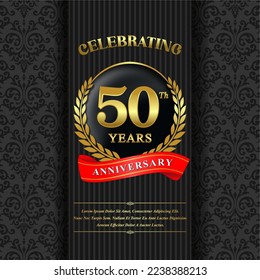 50 year celebration anniversary logo vector isolated on black background