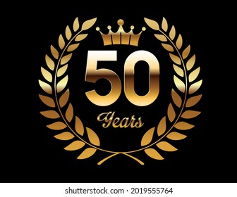 50 year celebration badge vector
