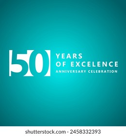 50 Year of Excellence Anniversary Celebration Vector Template Design Illustration