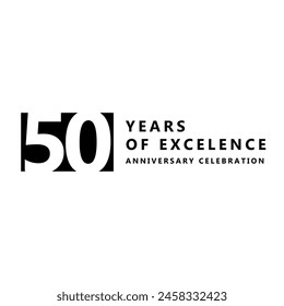 50 Year of Excellence Anniversary Celebration Vector Template Design Illustration