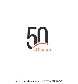 50 Year of Excellence Vector Template Design Illustration