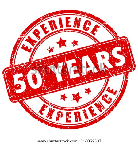 50 year experience rubber stamp vector illustration isolated on white background