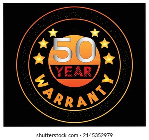 50 Year The Great Warranty Minimalistic Illustrator Vector Art Design