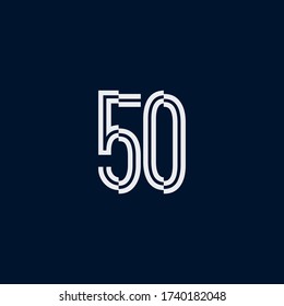 50 year logo anniversary vector template.