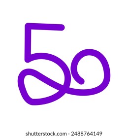 50 year logo handwritten vector eps 